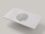 Plan vasque lavabo circulaire ⦰ 30 cm sur mesure Largeur 50 à 201 x P 40 à 51 cm Finition lisse 10 couleurs au choix, Anti bactérien Résine Akrytan® dans la masse Livraison Offerte.